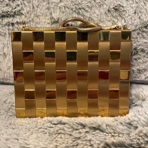 Vintage Metal Woven Textured Mini Purse